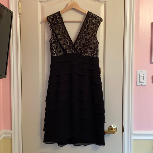 Little Black Dress, with lace and ruffle details - Picture 1 of 6